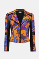 Scuba Tropical Print Fitted Jacket JR-252919