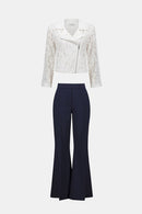 Joseph Ribkoff Lace Fitted Moto Jacket-252920