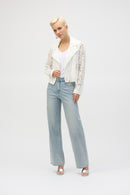 Joseph Ribkoff Lace Fitted Moto Jacket-252920