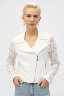 Joseph Ribkoff Lace Fitted Moto Jacket-252920