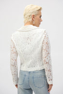Joseph Ribkoff Lace Fitted Moto Jacket-252920