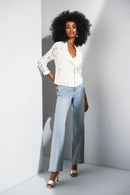 Joseph Ribkoff Lace Fitted Moto Jacket-252920