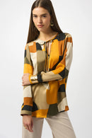 Joseph Ribkoff Recycled Satin Abstract Print Straight Tunic-253011