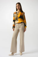 Joseph Ribkoff Recycled Satin Abstract Print Straight Tunic-253011