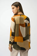 Joseph Ribkoff Recycled Satin Abstract Print Straight Tunic-253011