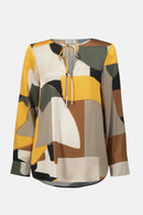 Joseph Ribkoff Recycled Satin Abstract Print Straight Tunic-253011