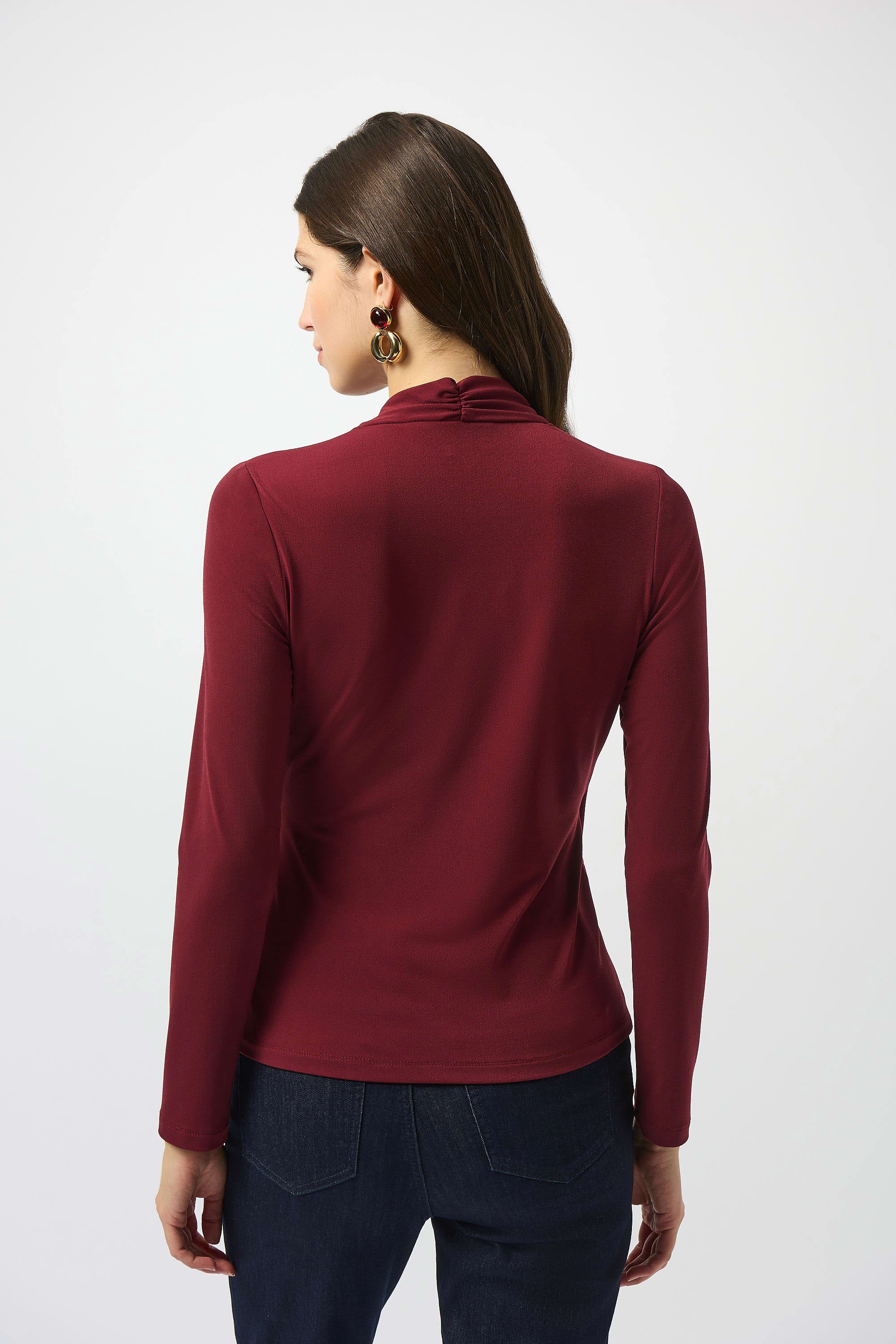 Joseph Ribkoff Moss Crepe Fitted Wrap Top-253020