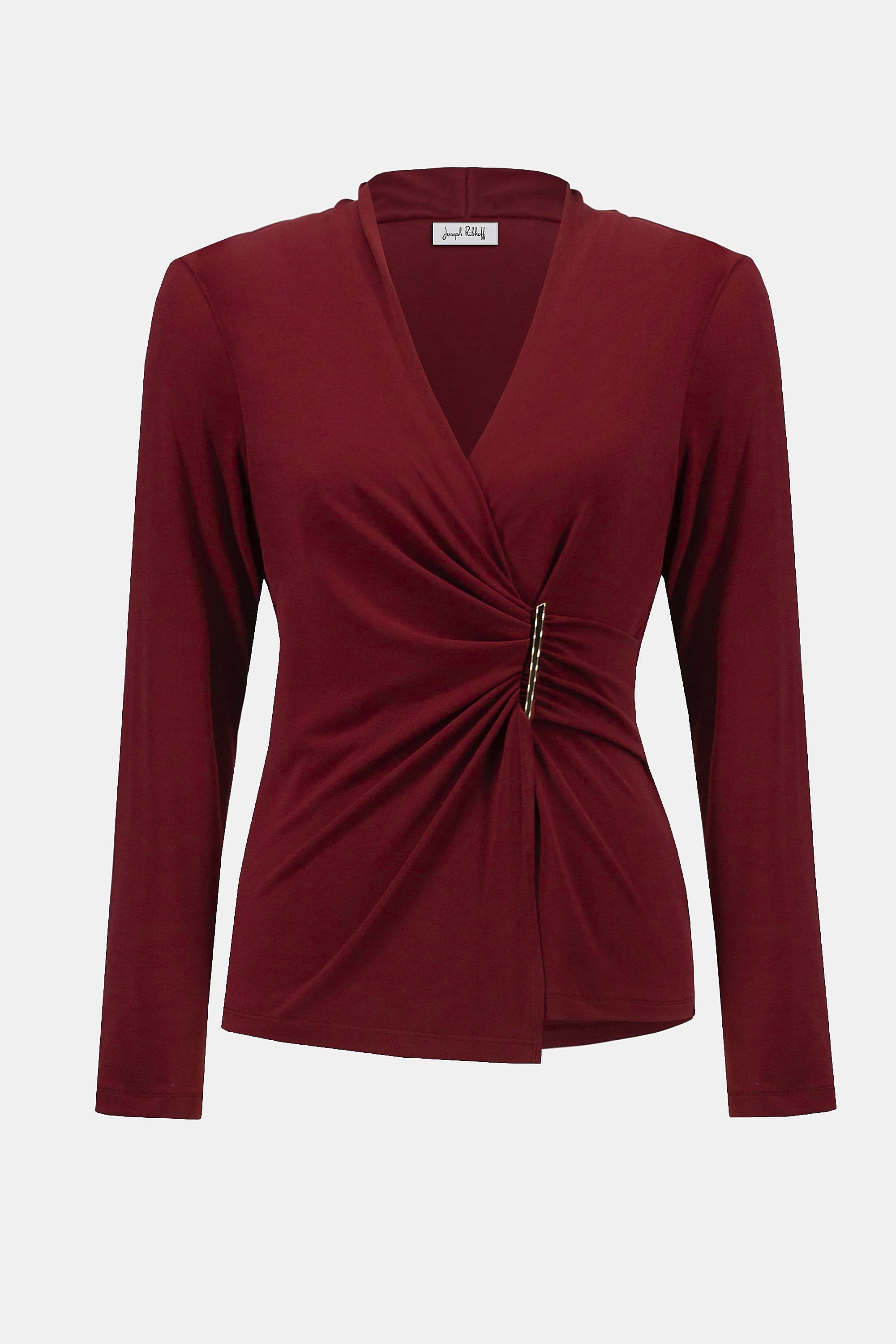 Joseph Ribkoff Moss Crepe Fitted Wrap Top-253020