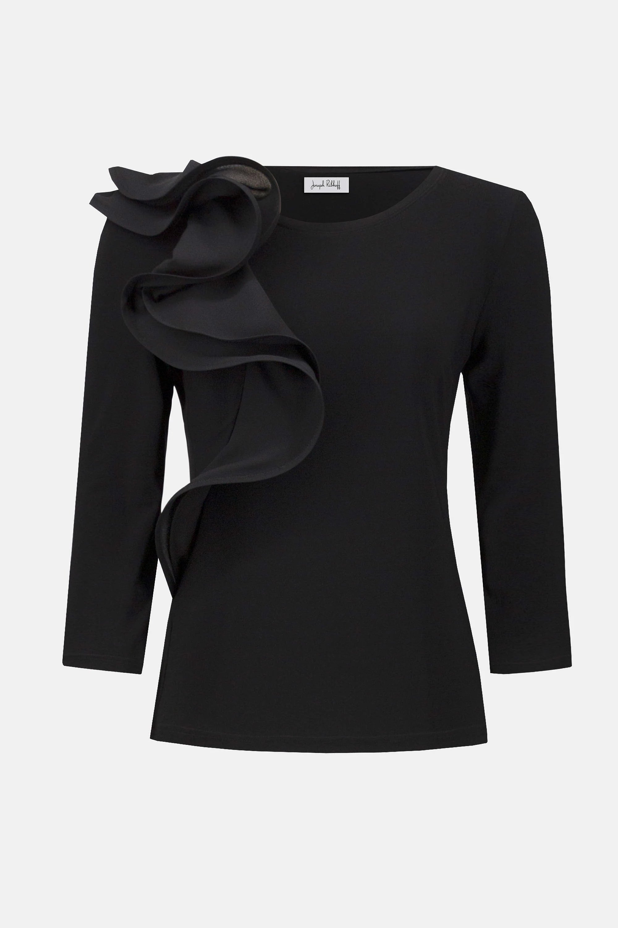 Joseph Ribkoff Silky Knit Fitted Ruffled Top-253047