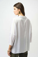 Joseph Ribkoff Recycled Hammered Satin Boxy Top-253076