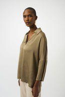 Joseph Ribkoff Recycled Hammered Satin Boxy Top-253076