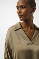 Joseph Ribkoff Recycled Hammered Satin Boxy Top-253076