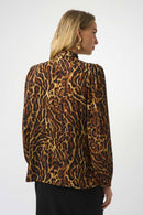 Georgette Animal Print Straight Top-253077