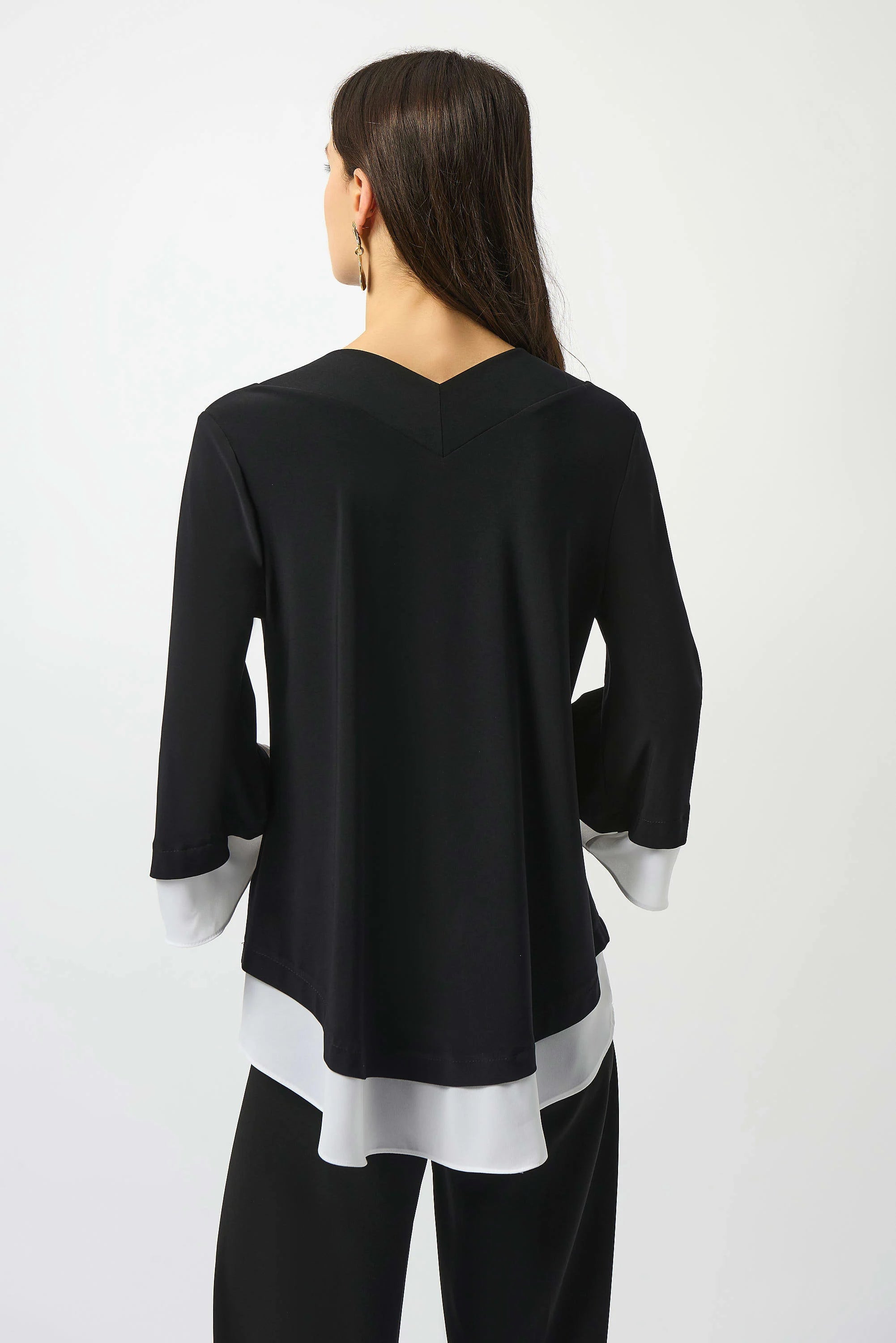 Joseph Ribkoff Silky Knit & Georgette Flared Top-253082