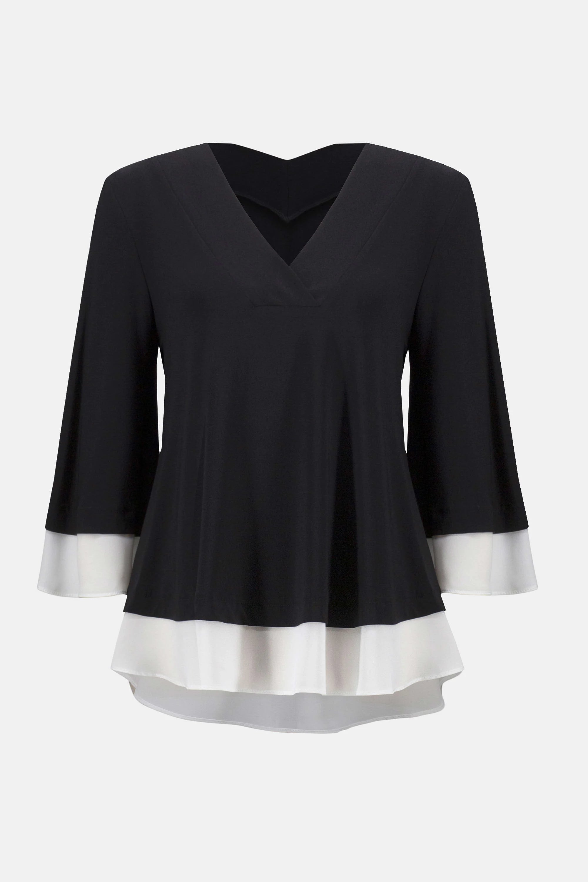 Joseph Ribkoff Silky Knit & Georgette Flared Top-253082