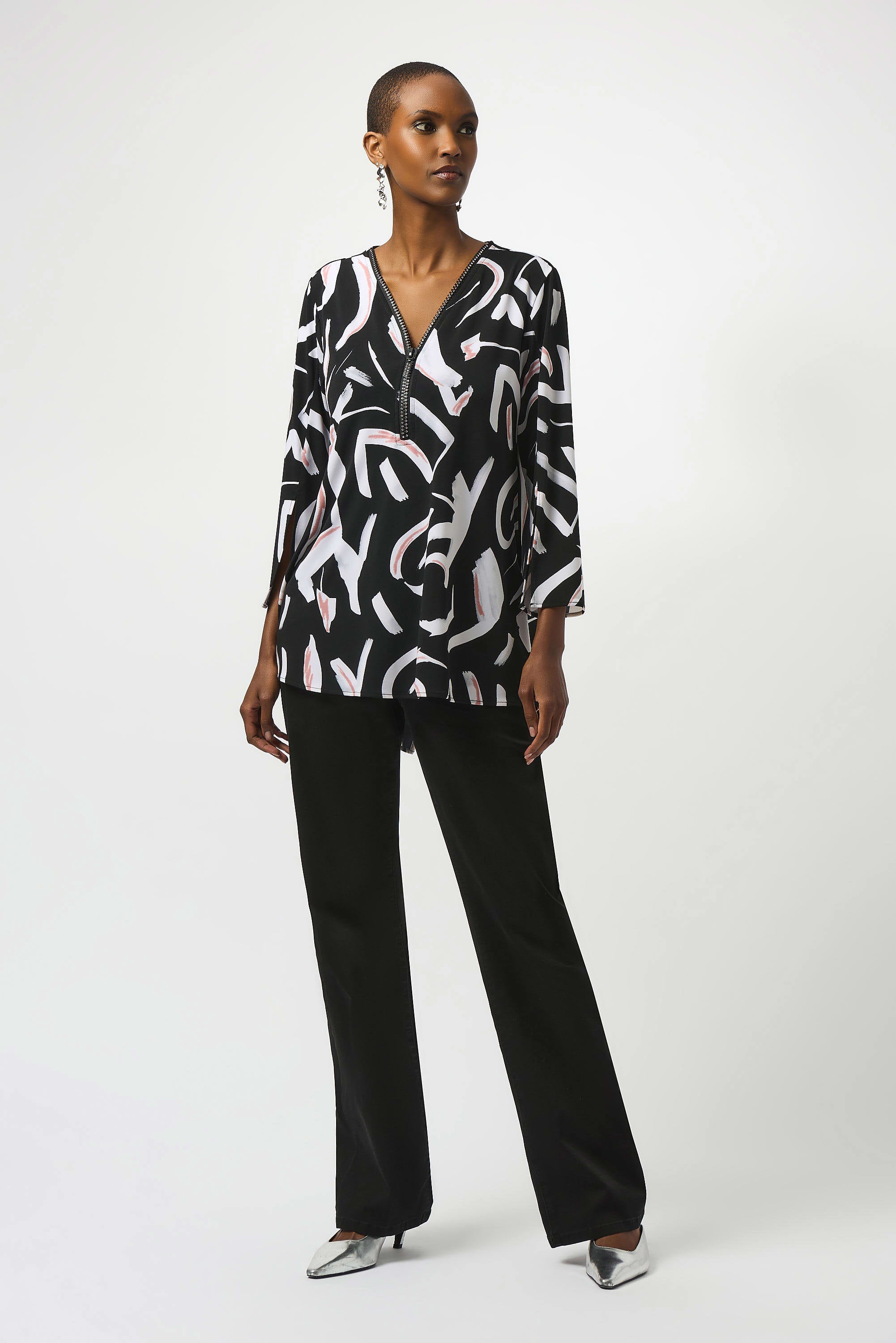 Joseph Ribkoff Silky Knit Printed Fit And Flare Tunic-253224