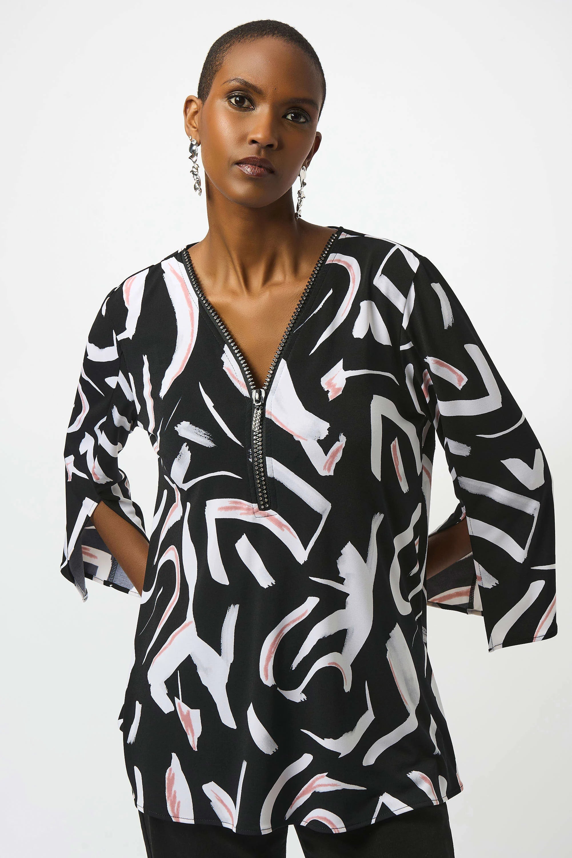 Joseph Ribkoff Silky Knit Printed Fit And Flare Tunic-253224