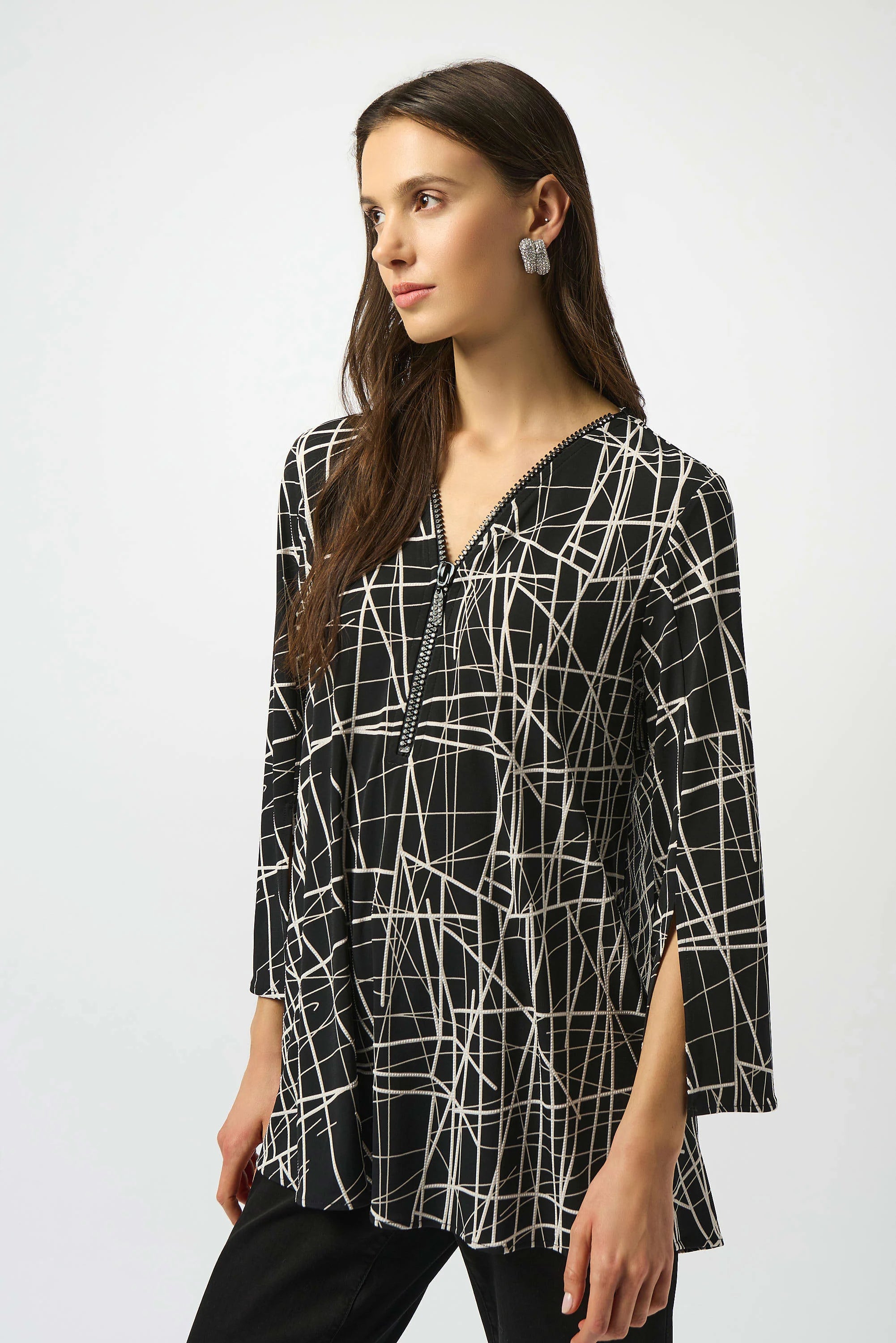 Joseph Ribkoff Silky Knit Printed Fit And Flare Tunic-253224
