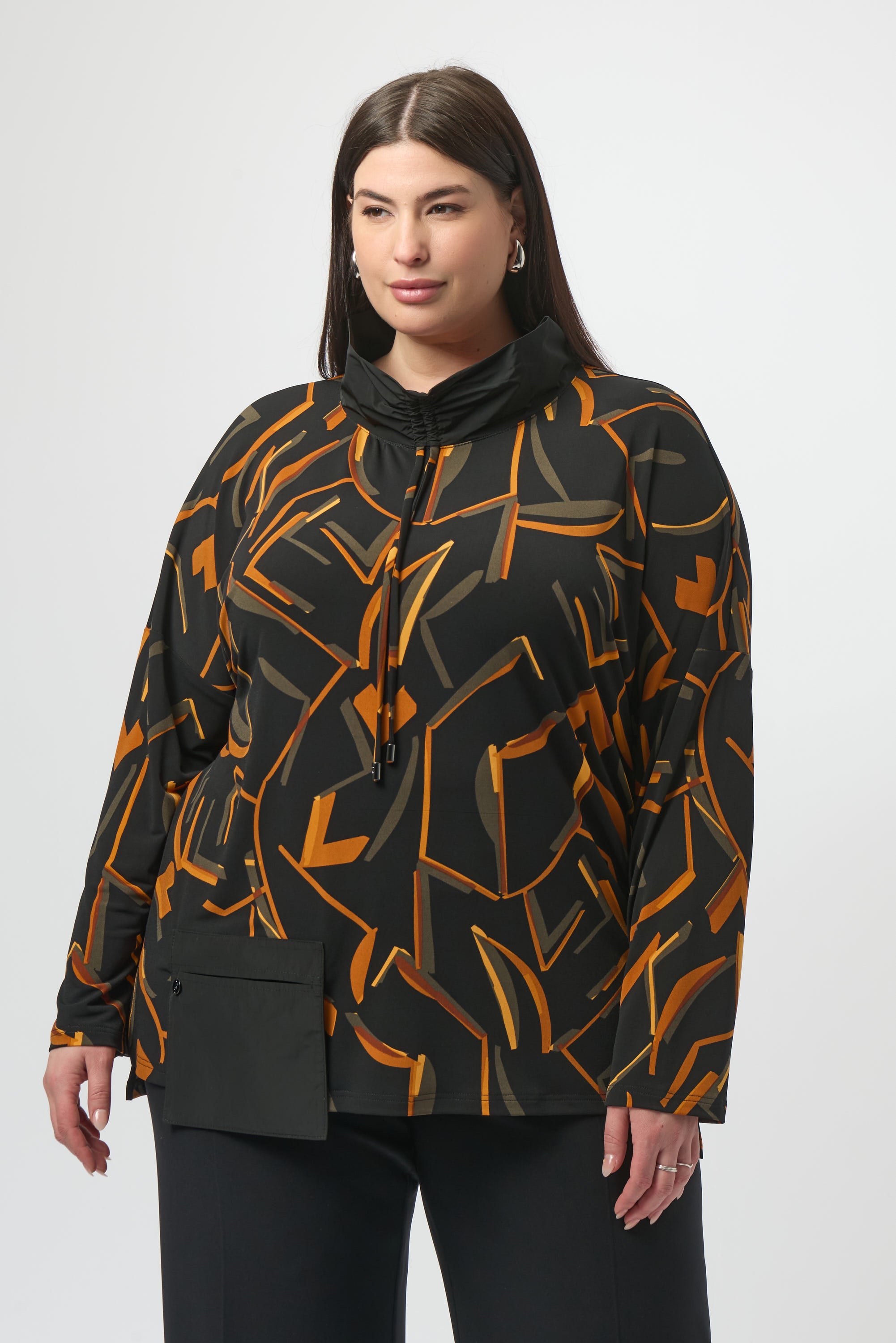 Joseph Ribkoff Silky Knit Abstract Print Boxy Top-253231