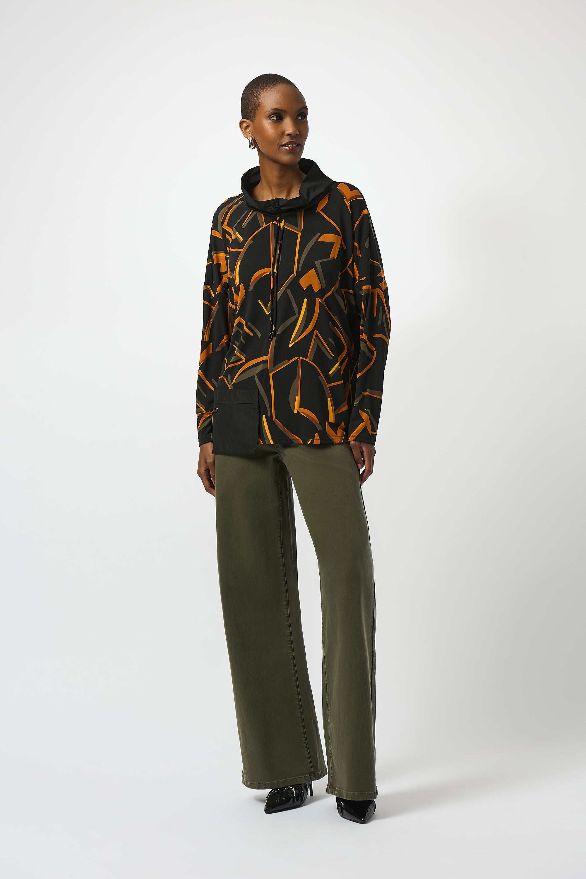 Joseph Ribkoff Silky Knit Abstract Print Boxy Top-253231