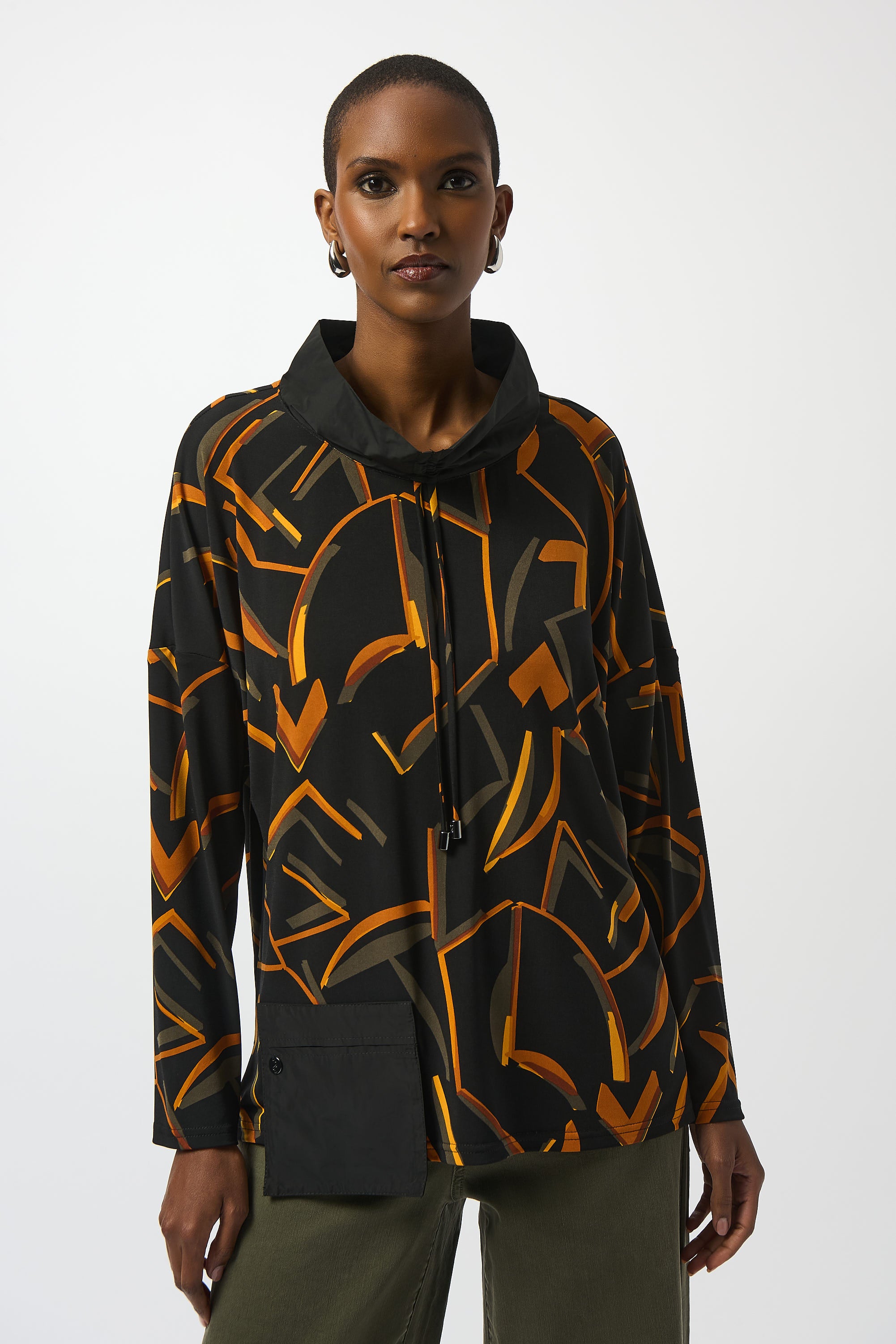 Joseph Ribkoff Silky Knit Abstract Print Boxy Top-253231