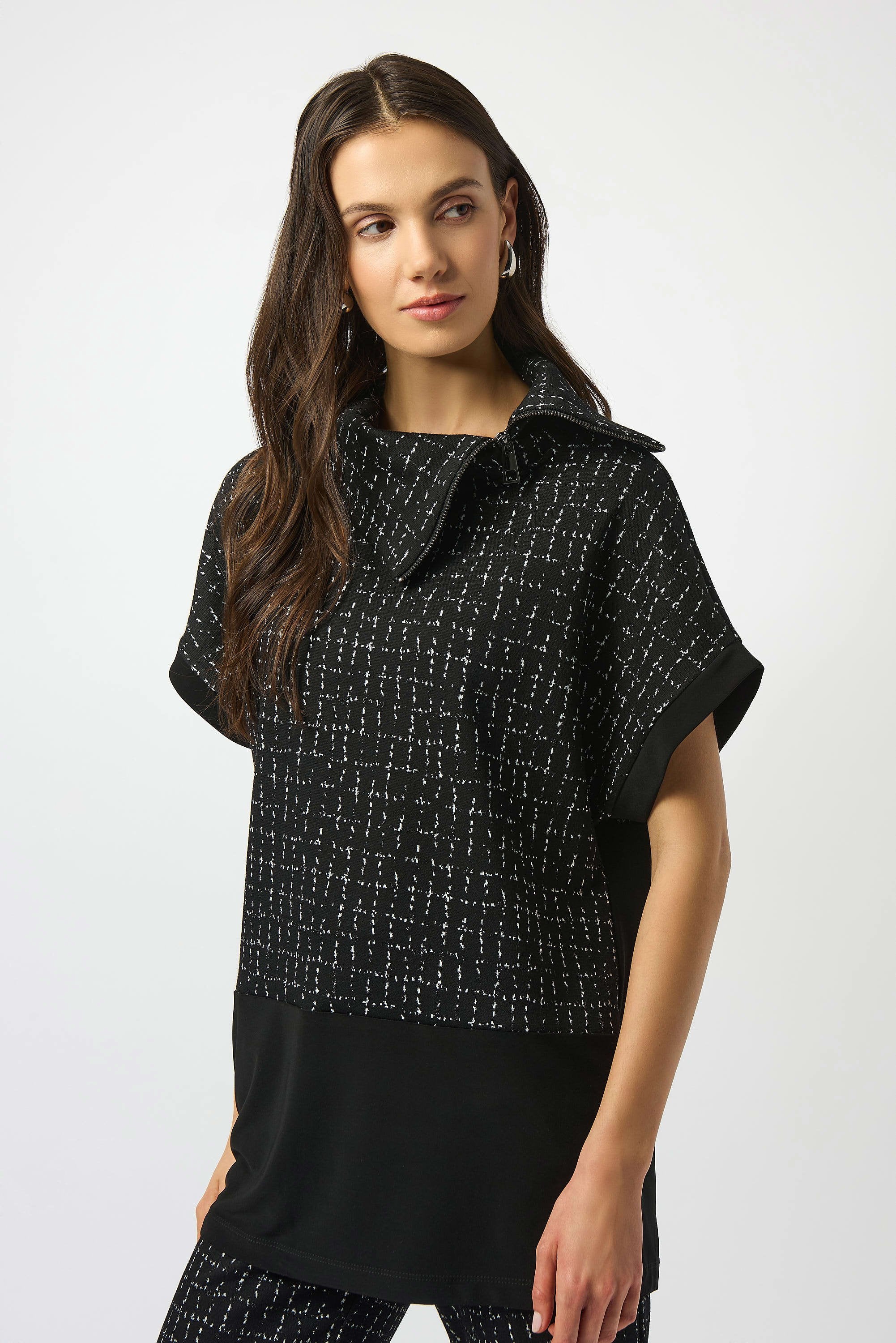 Joseph Ribkoff Jacquard Checkered Tunic-253234