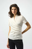Joseph Ribkoff Satin And Silky Knit Wrap Top-253237