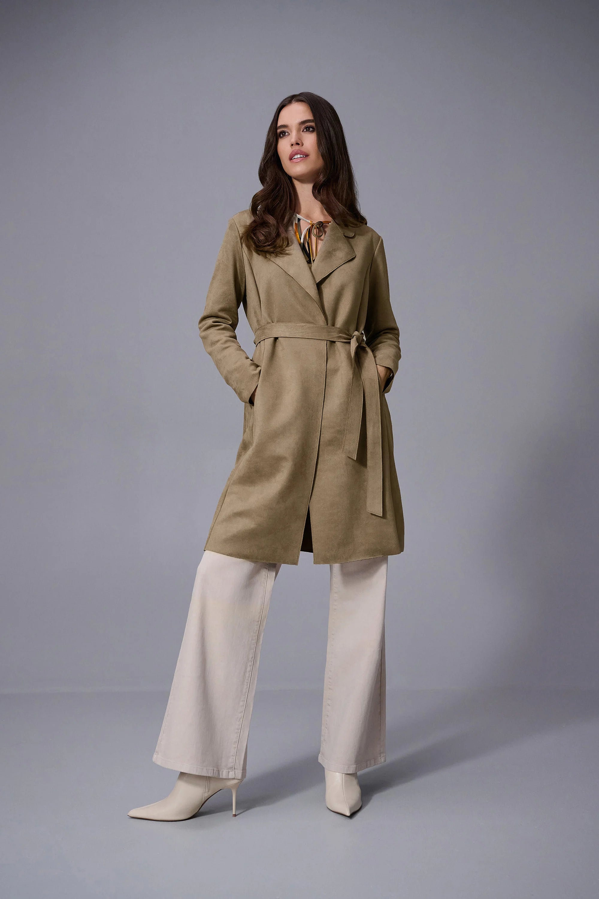 Joseph Ribkoff Scuba Suede Straight Coat-253252