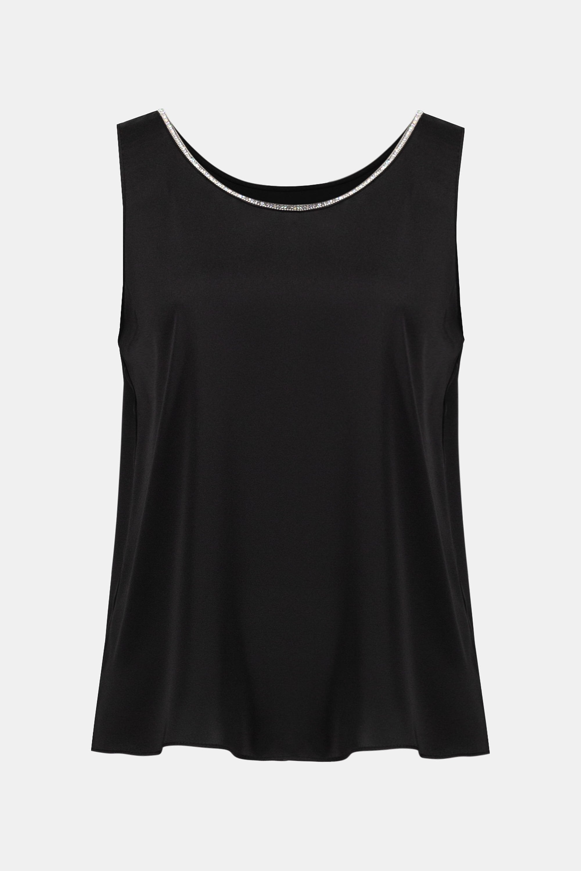 Joseph Ribkoff Satin Top with Rhinestone Trim-253744