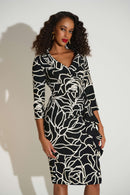 Joseph Ribkoff Lux Twil Foiled Floral Sheath Dress-253786