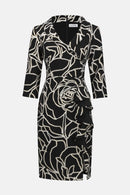 Joseph Ribkoff Lux Twil Foiled Floral Sheath Dress-253786