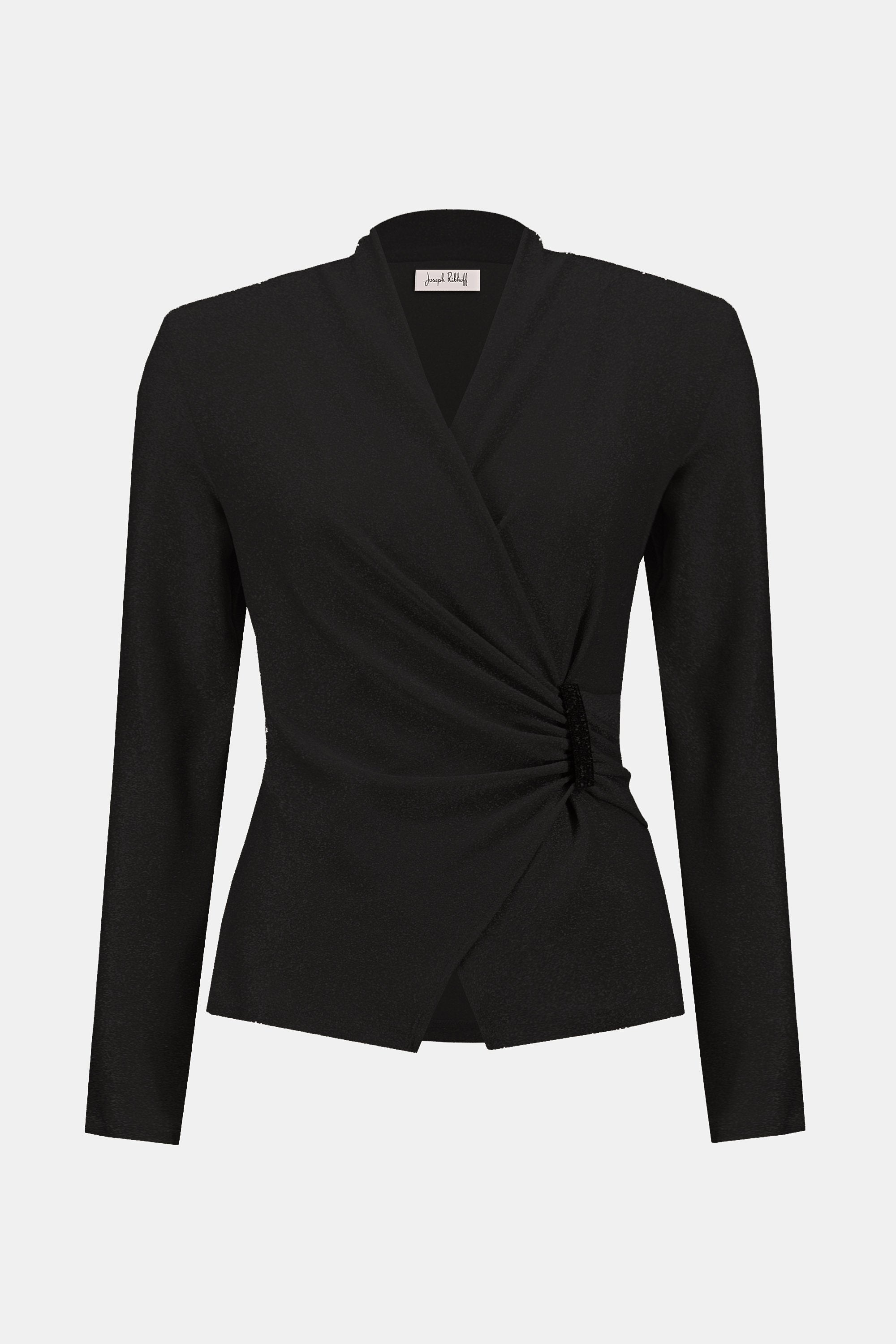 Joseph Ribkoff Signature  Novelty Knit Wrap-Style Fitted Top-253789