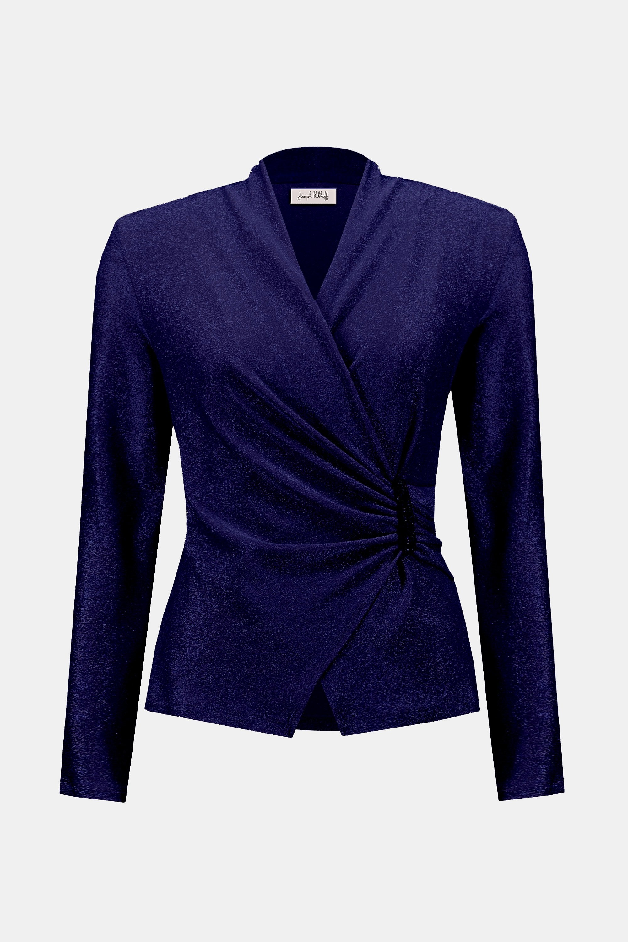 Joseph Ribkoff Signature  Novelty Knit Wrap-Style Fitted Top-253789