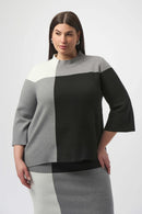 Joseph Ribkoff Jacquard Sweater Color Block Pullover-253907