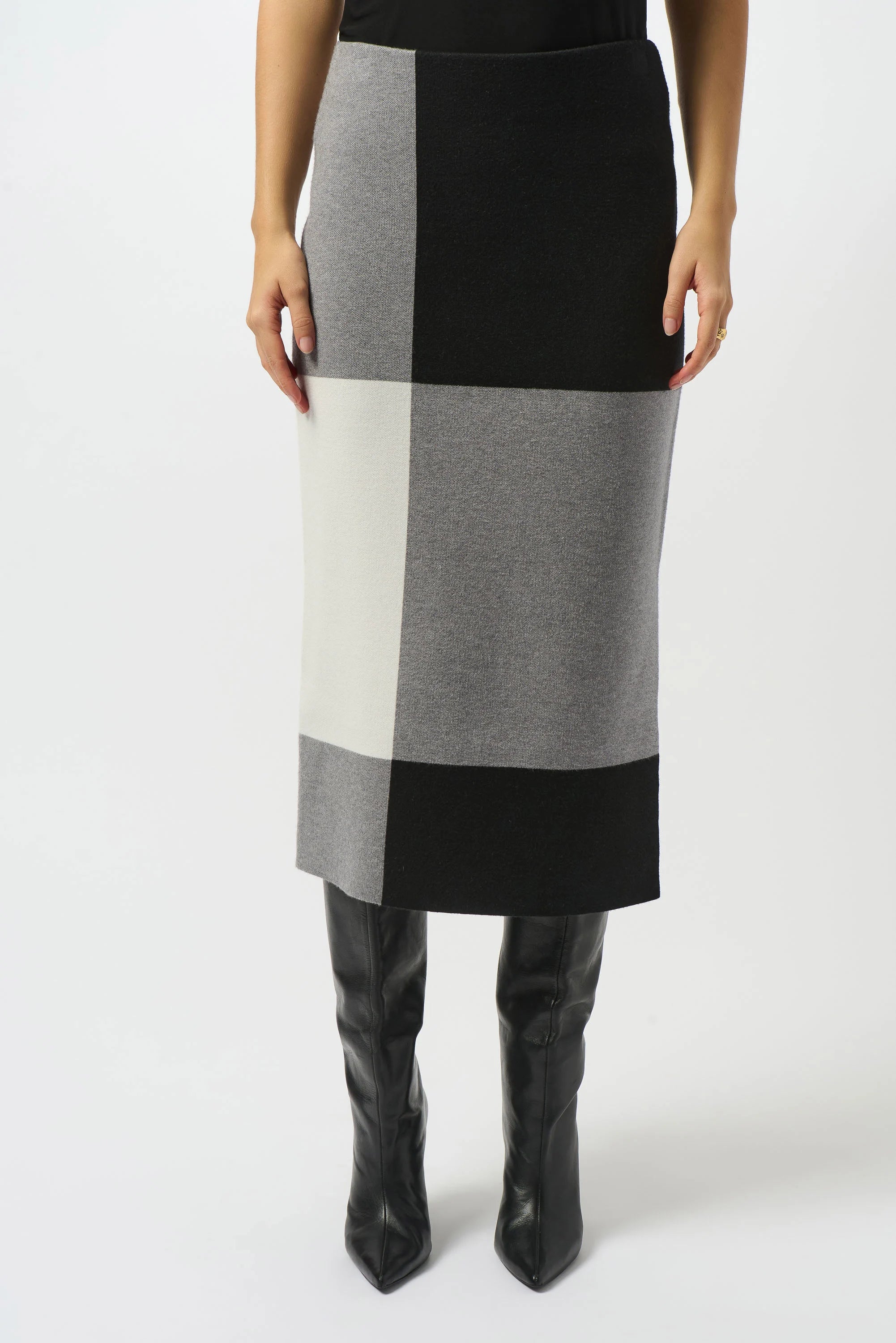 Joseph Ribkoff Jacquard Sweater Color Block Skirt-253908