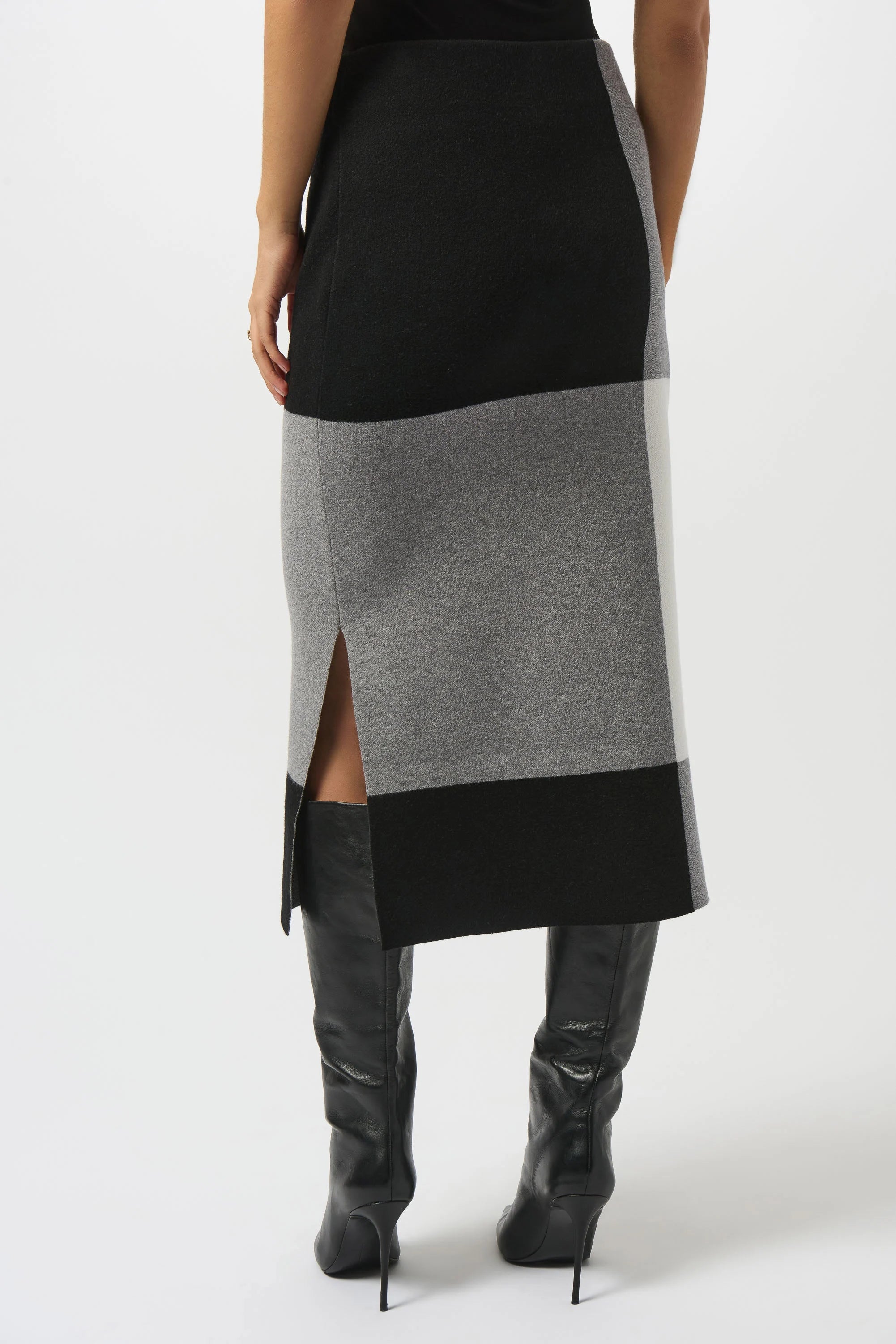 Joseph Ribkoff Jacquard Sweater Color Block Skirt-253908