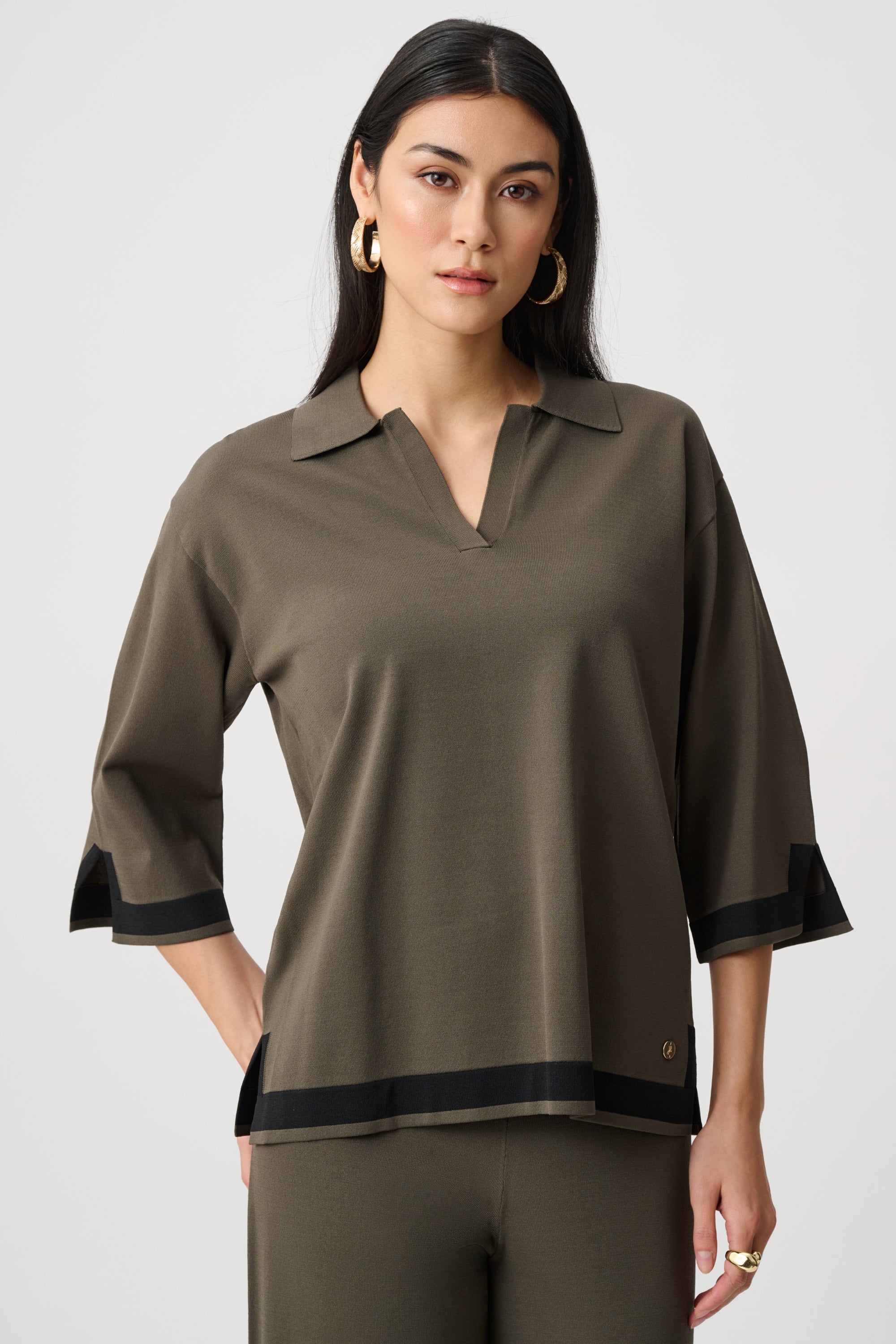 Sweater Knit Colour Block Top
