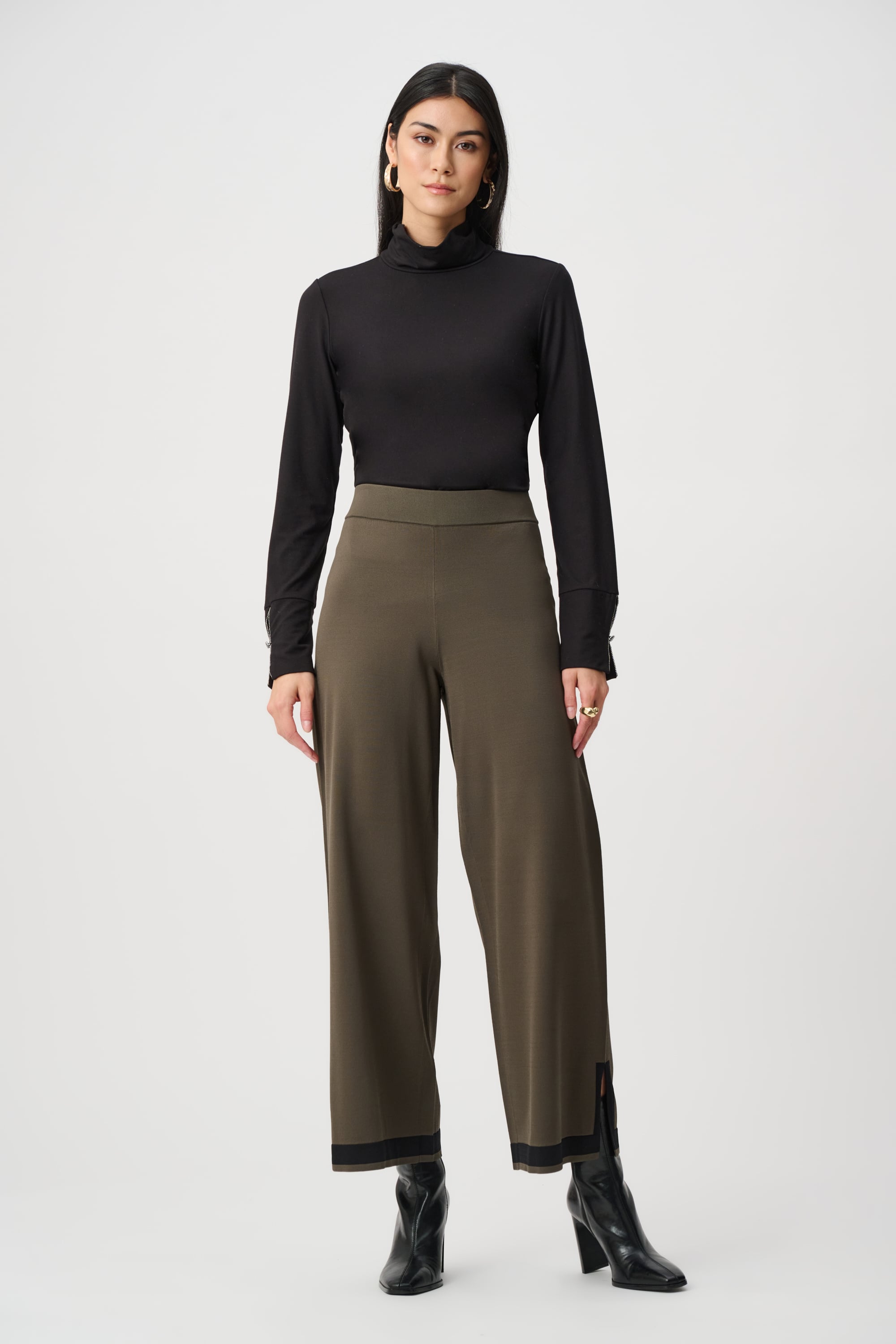 Sweater Knit Colour Block Culotte Pants