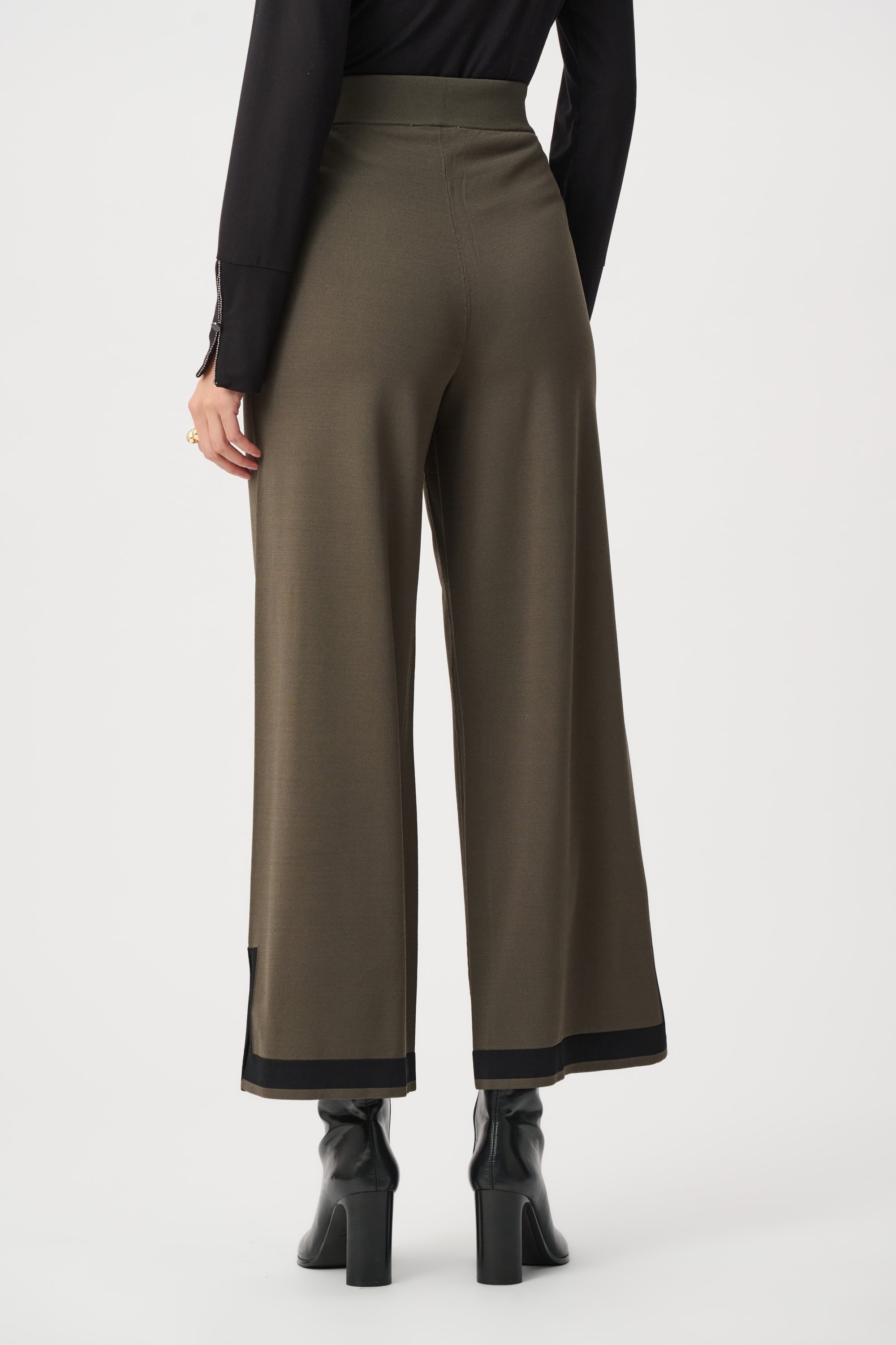 Sweater Knit Colour Block Culotte Pants