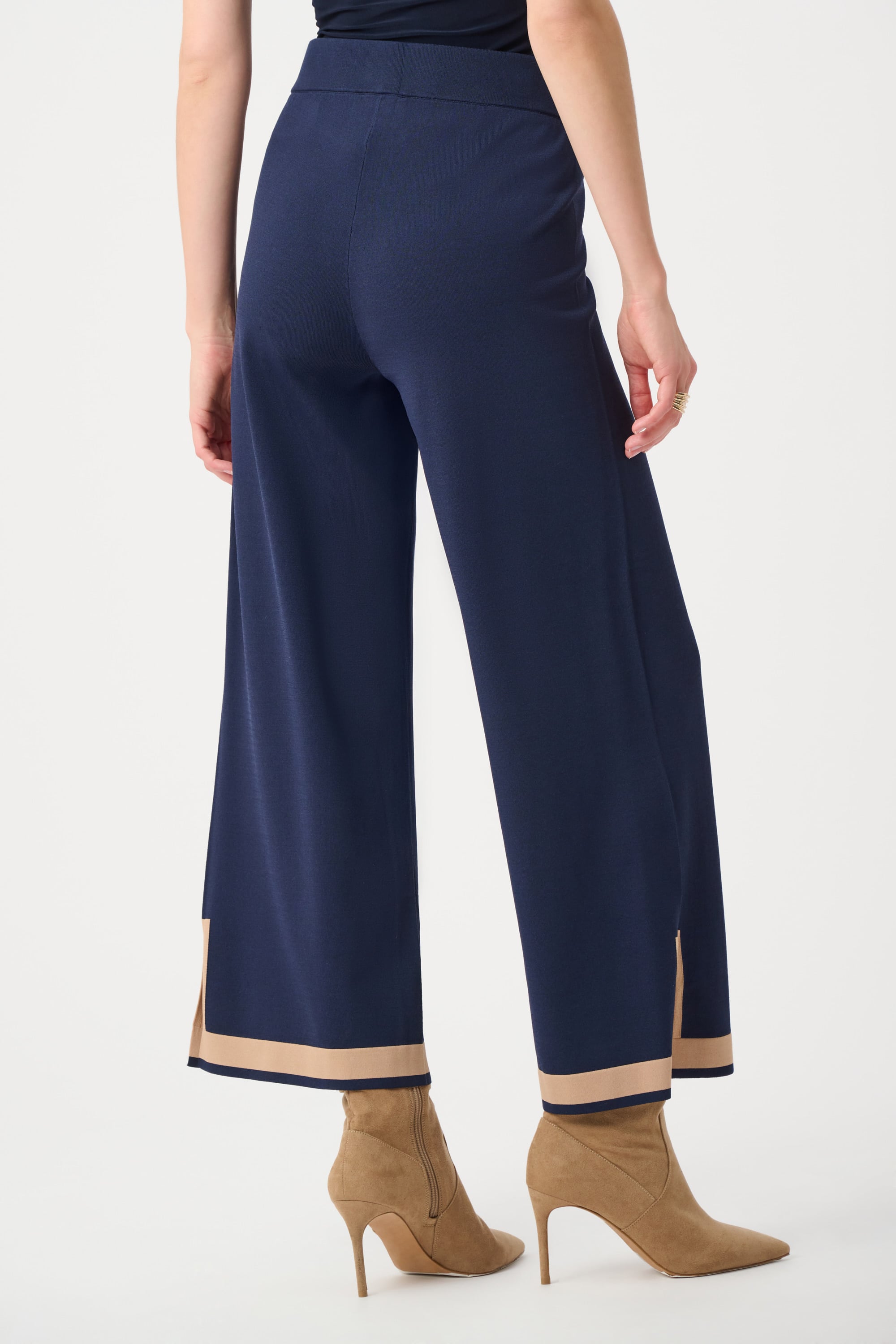 Sweater Knit Colour Block Culotte Pants
