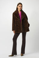 Joseph Ribkoff Faux Fur Leopard Double-Breasted Coat-253937