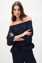 Georgette Off Shoulder Pleated Top