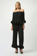 Joseph Ribkoff Georgette Wide Leg Pleated Pants-253940