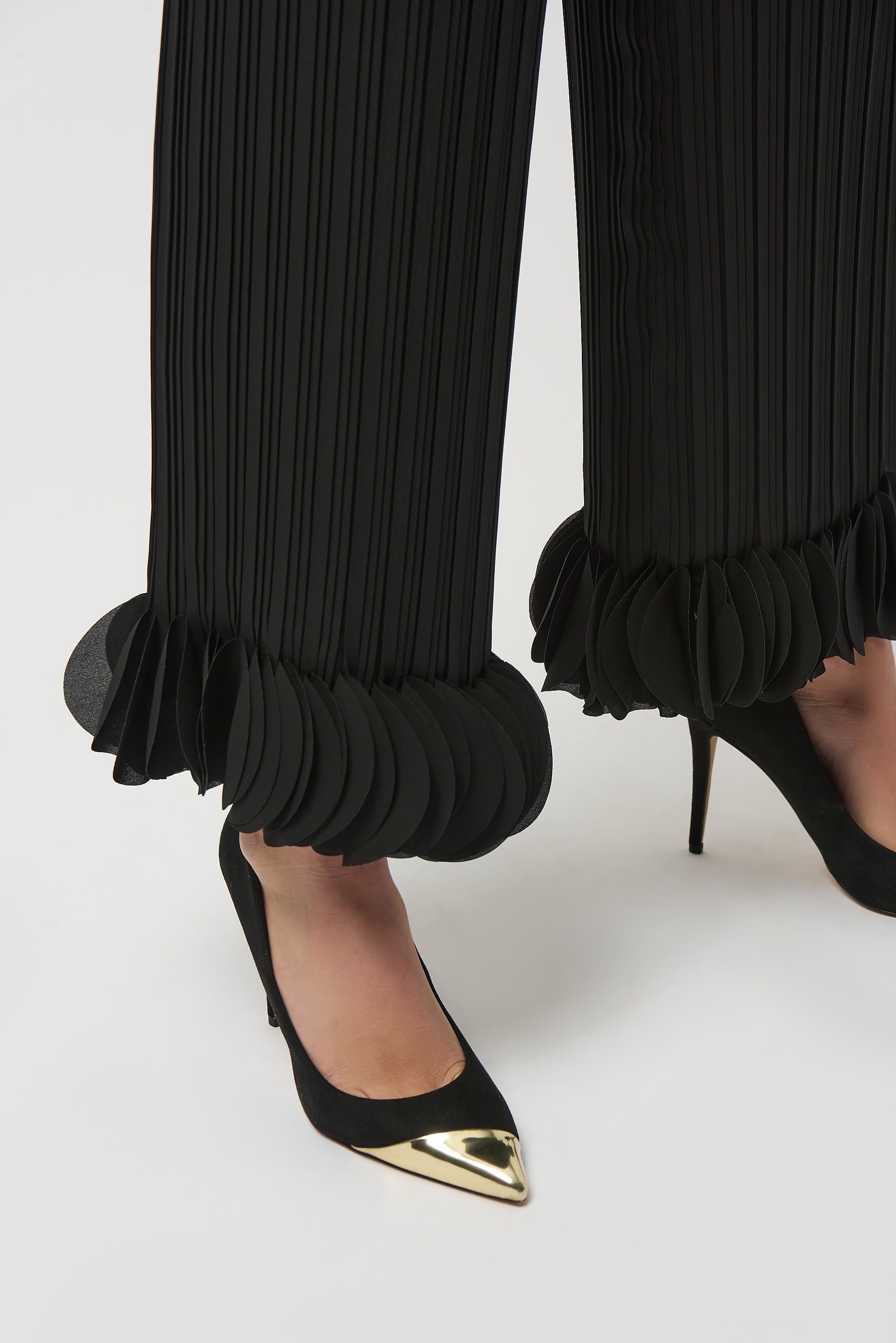 Georgette Wide Leg Pleated Pants