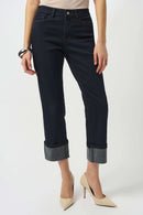 Joseph Ribkoff Straight Crop Stretch Turned Hem Jeans-253953