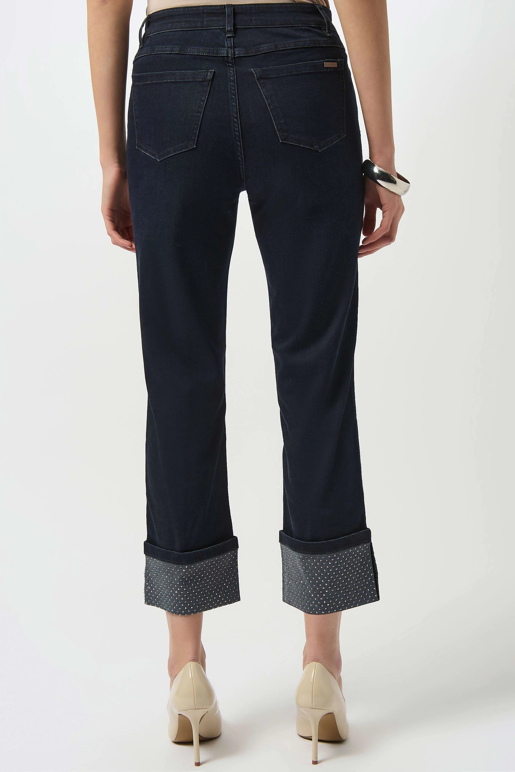 Joseph Ribkoff Straight Crop Stretch Turned Hem Jeans-253953