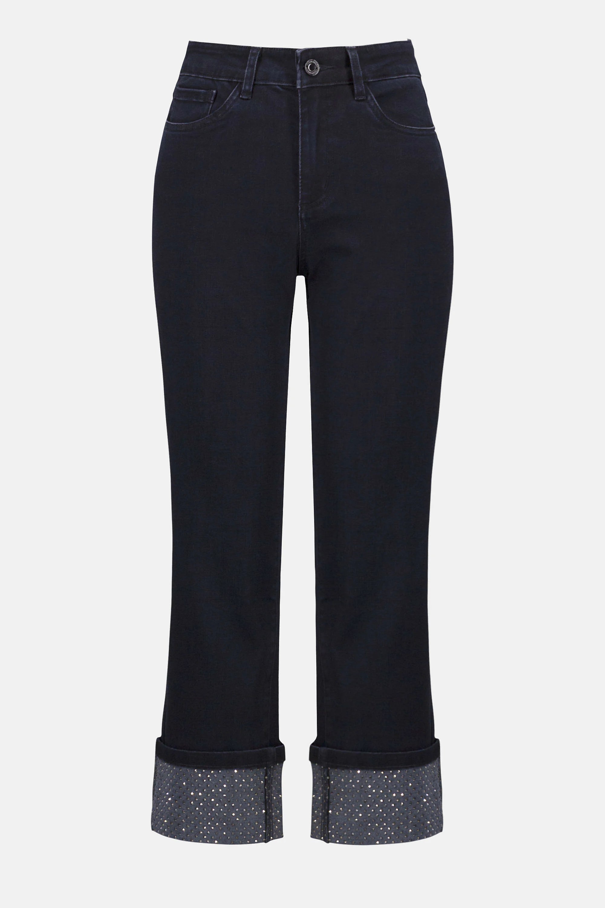 Joseph Ribkoff Straight Crop Stretch Turned Hem Jeans-253953