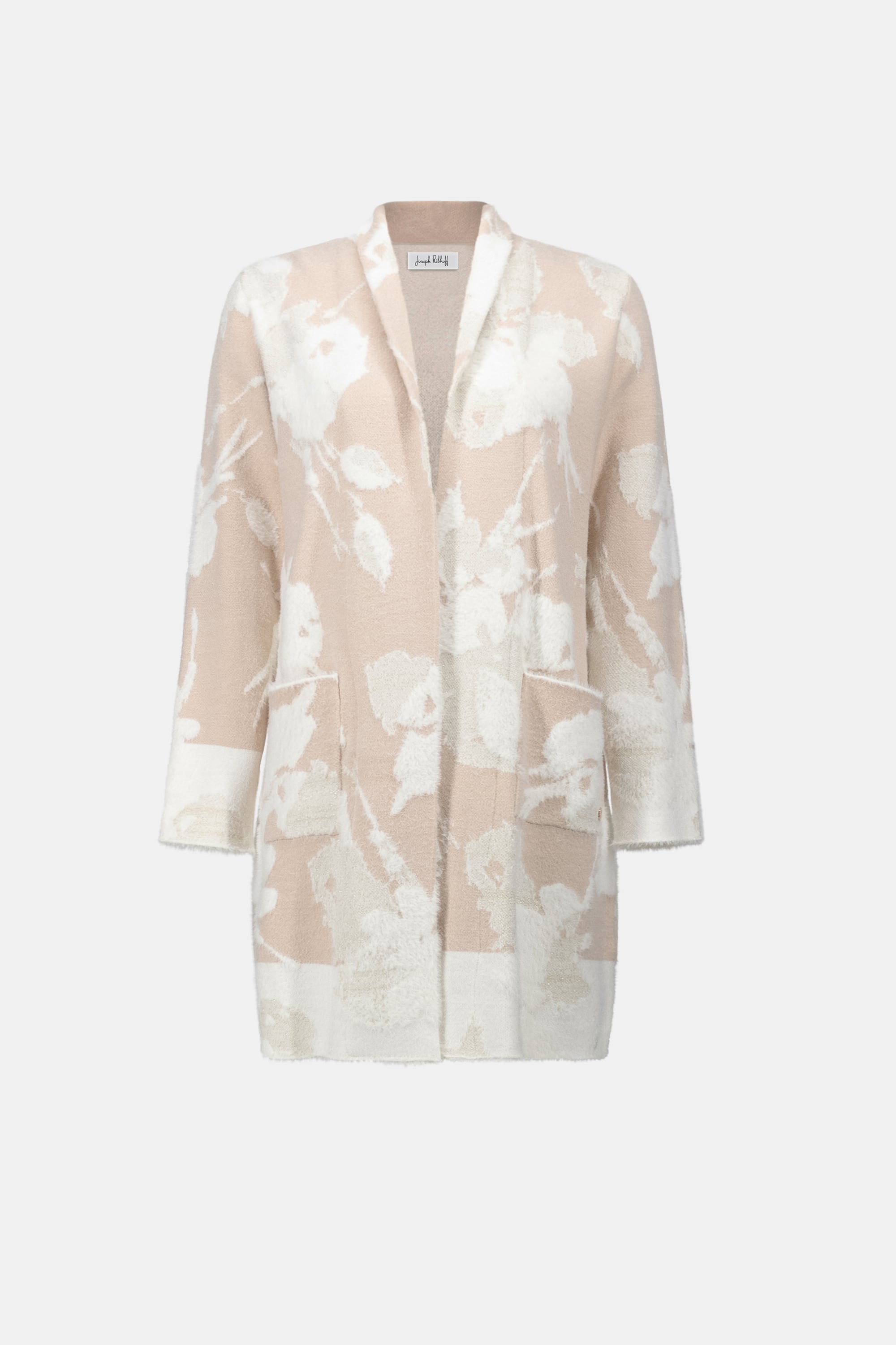 Abstract Jacquard Sweater Knit Long Cardigan