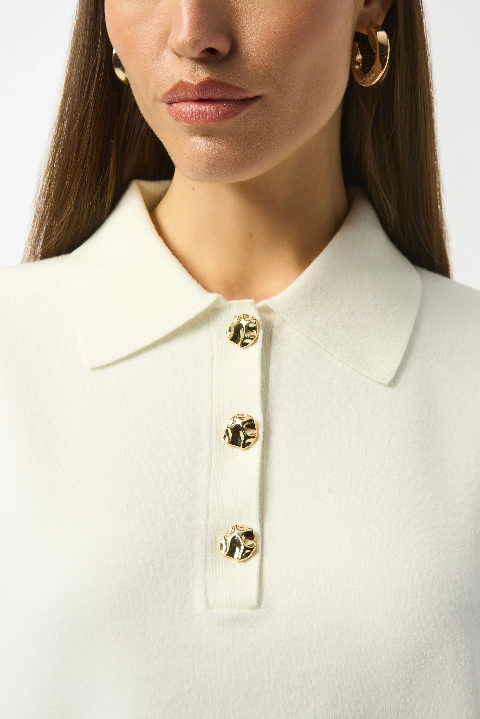 Joseph Ribkoff Sweater Knit Boxy Pullover With Polo Collar-253962