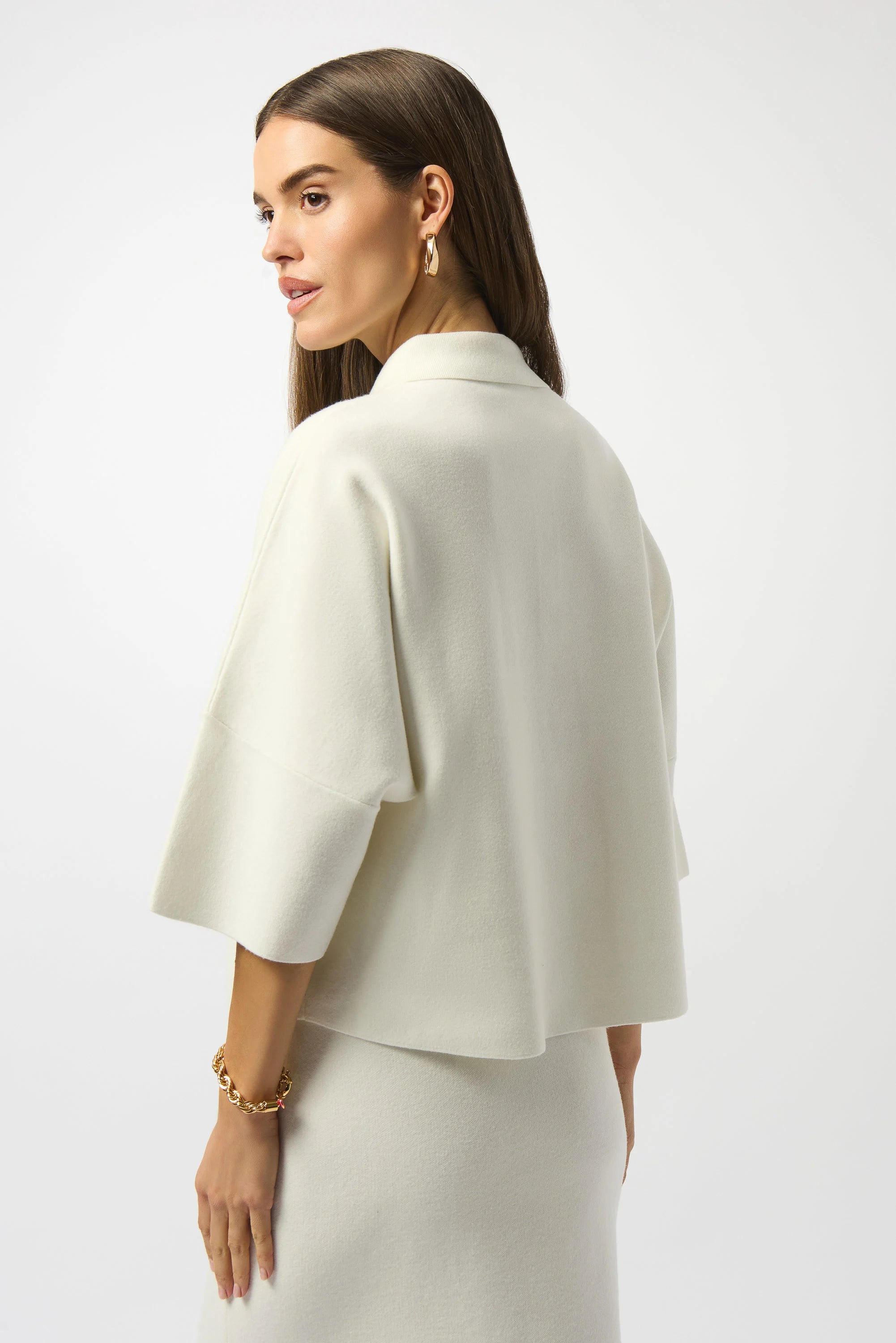 Joseph Ribkoff Sweater Knit Boxy Pullover With Polo Collar-253962